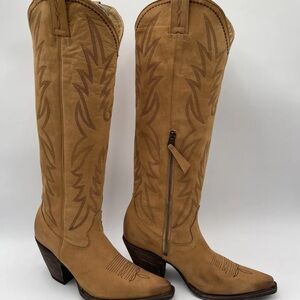 IDYLLWIND western snip, toe, leather tall boot 7.5